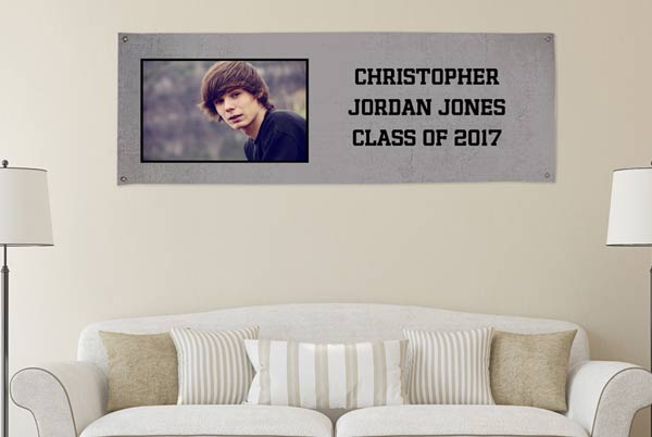 Surprise your Graduate with a custom photo banner announcing the party