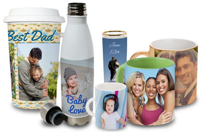Create your own custom photo mug and personalize one of many different mugs and drinkware options
