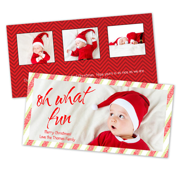 Create a Christmas card with 2 sides for the holiday season