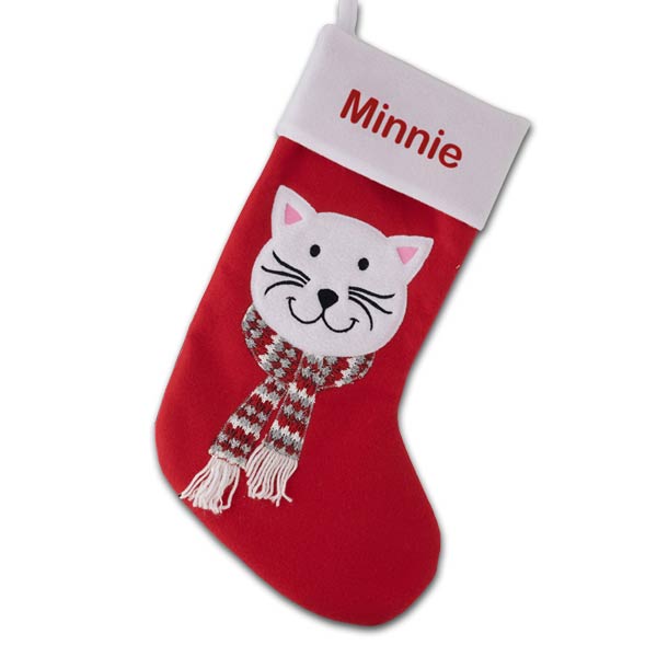 Add your cats name to a cute cat stocking