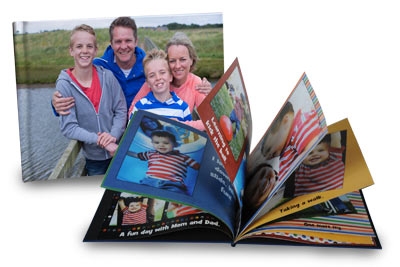 Design your own personalized photo book with custom photo cover and text