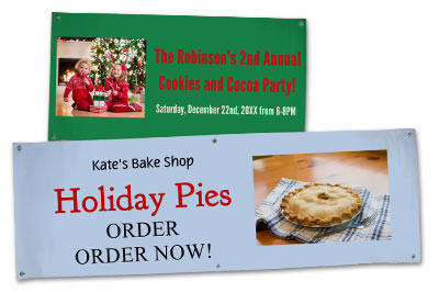 Create a custom banner for your business or holiday party and birthday event