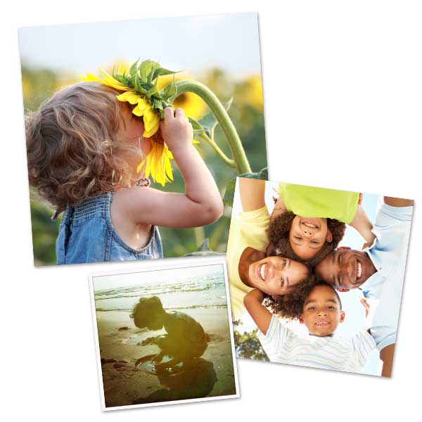 Perfect for your stylish square frames and Instagram photos, our square pictures are printed on the best quality photo paper.