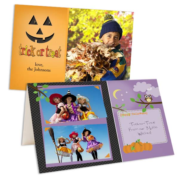 Design your own Halloween cards complete with a favorite photo and custom text.