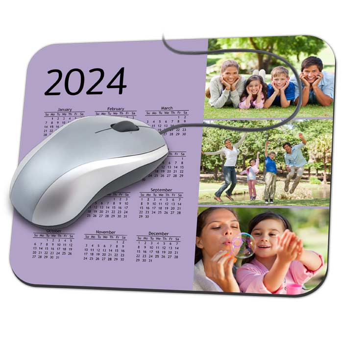 Add your own photos and create a mouse pad for your desk with a calendar