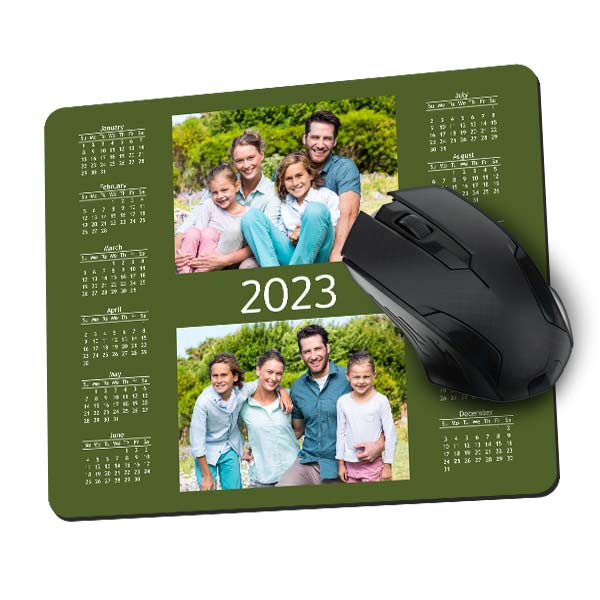 Choose your own background, add pictures and create a 2023 mouse pad calendar