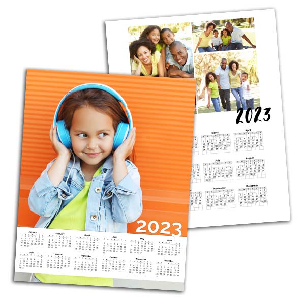 Dress up a blank wall in your home or office with our photo single page wall calendar.