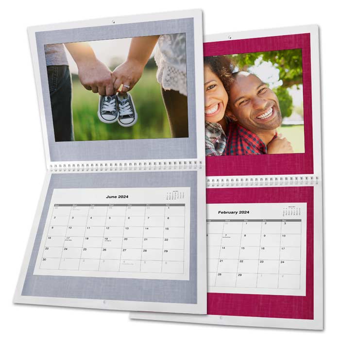 Create your own large wall calendar with photos from through out the year