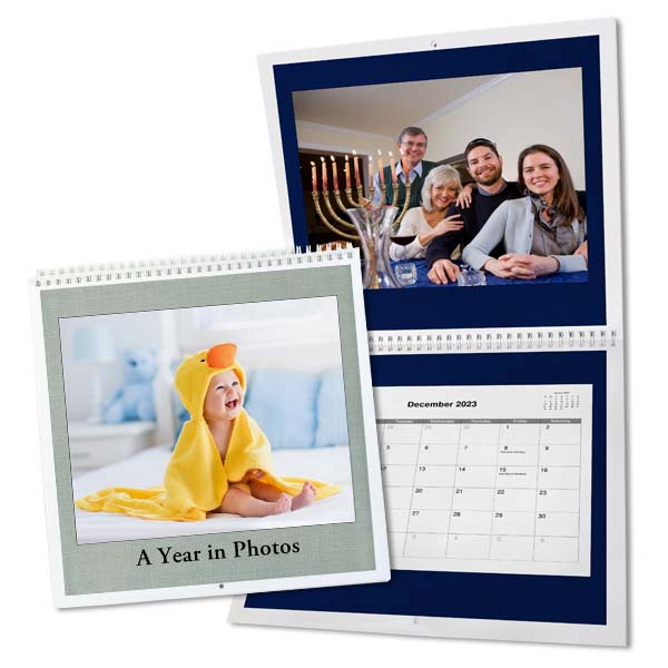 Enjoy a new photo each month with our custom photo 12x12 wall calendar. Perfect for 2023!