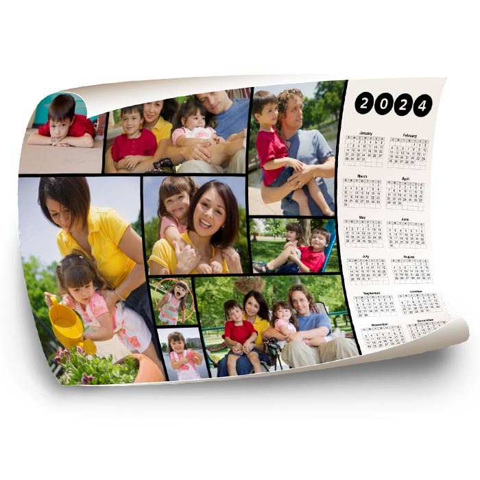 create a 12x18 calendar poster with many styles to choose from including photo collage