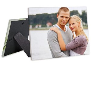 Decorate your shelves or side table with your favorite photos and create a custom easel back canvas.