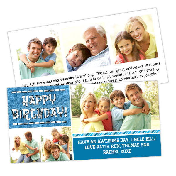Classic 4x8 Greeting cards printed on Card Stock, personalize front and back