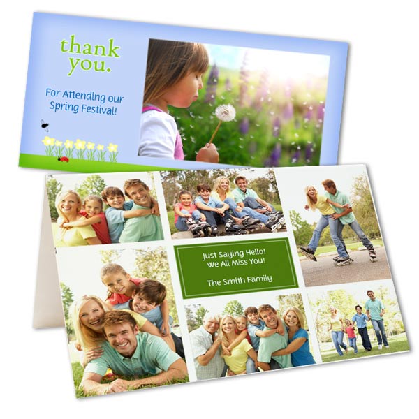 Add a personal touch to your Spring greeting to your loved ones with our customized photo cards.