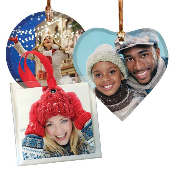 Display a favorite photo on one of our stylish clear glass ornaments for a unique look this holiday.