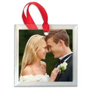 Add a crystal-like shine to your Christmas tree with our custom photo glass ornament.