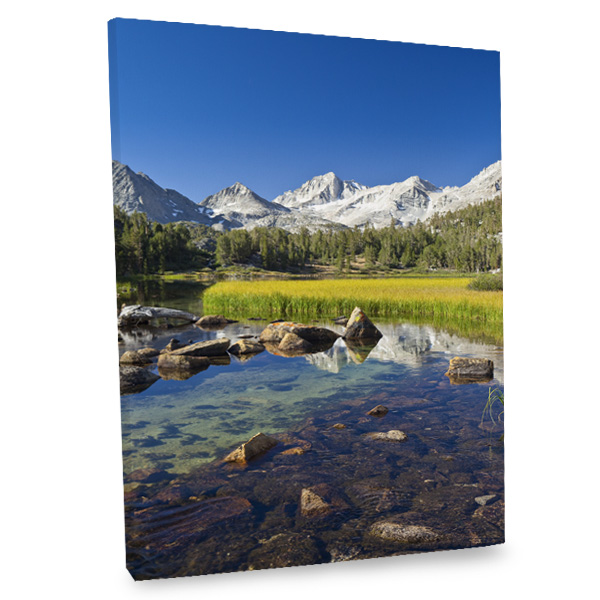 Bring the beauty of nature into your decor with our mountain stream photo canvas.
