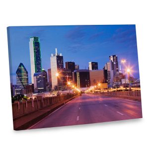 Give your decor a boost of urban style with our Dallas city scene canvas.