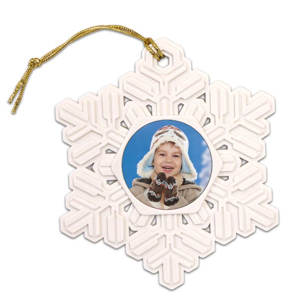 Create your own snowflake photo ornament with a photo