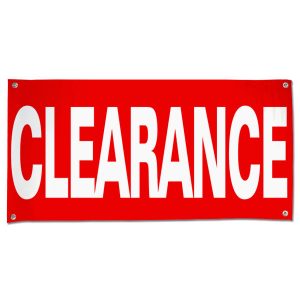 Order a custom pre-printed clearance banner size 4x2