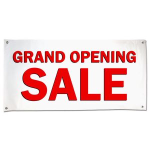 Grand Opening Sale banner for your small business, Large Red Sale Text size 4x2