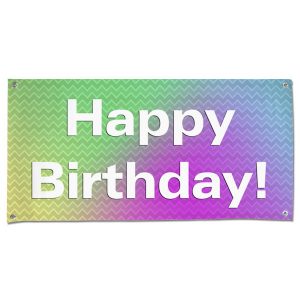 Plan for your Birthday Party with a bright and colorful fun Birthday Banner with Grommets size 4x2
