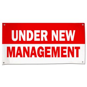 Let potential customers know you’re under new management with our durable, eye catching banner!