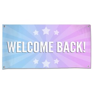 Bright and festive, our welcome back banner is perfect for any homecoming party or celebration!