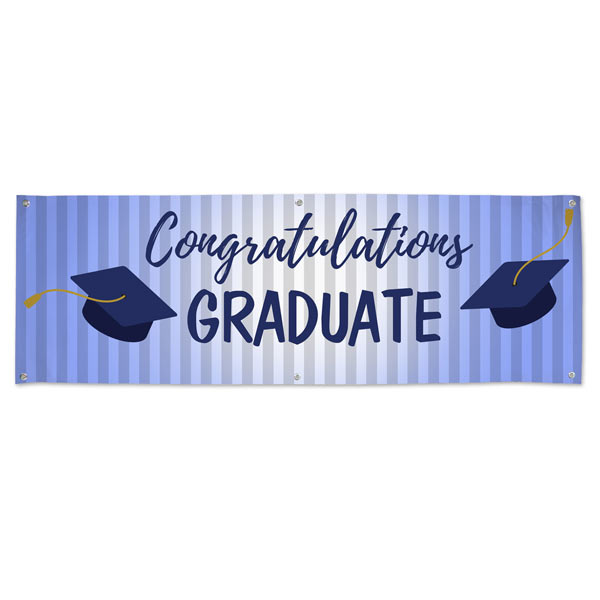 Blue themed graduation banner for your Graduating senior