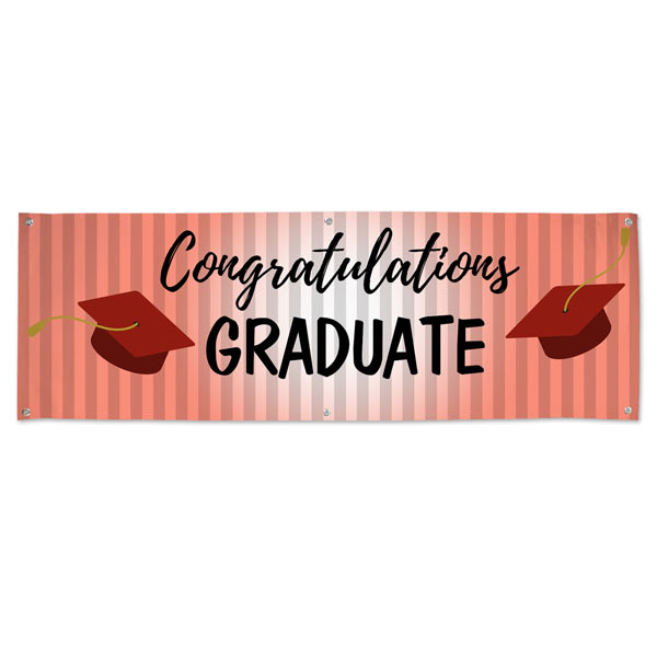 Red themed graduation banner for your graduating senior