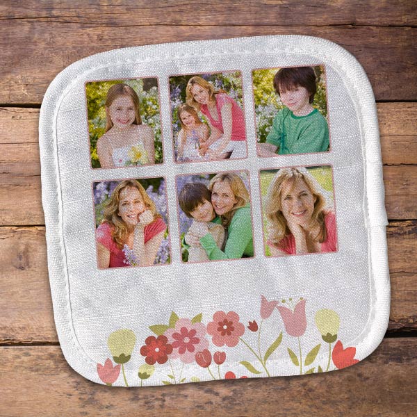 We offer multiple photo design options for your personalized pot holder