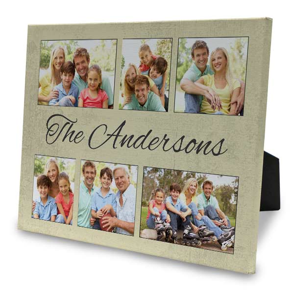 Create a beautiful photo collage of your favorite images on an easel back canvas.