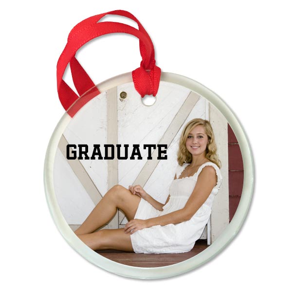 Choose the perfect photo and display it on our custom glass ornament with beveled edges.