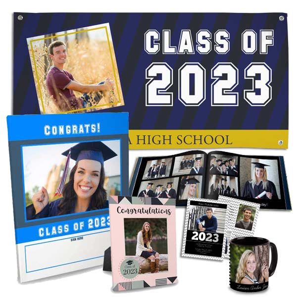 Create personalized announcements, banners and gifts for your 2023 graduate