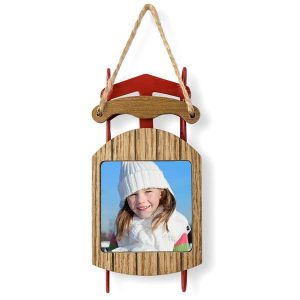 Add your picture to a beautiful sled ornament that will look beautiful on your tree