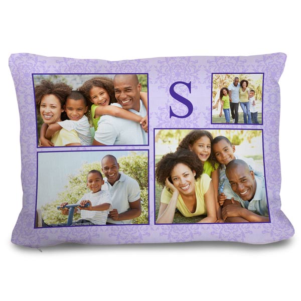 Personalize your own decor couch pillow with a photo collage of love