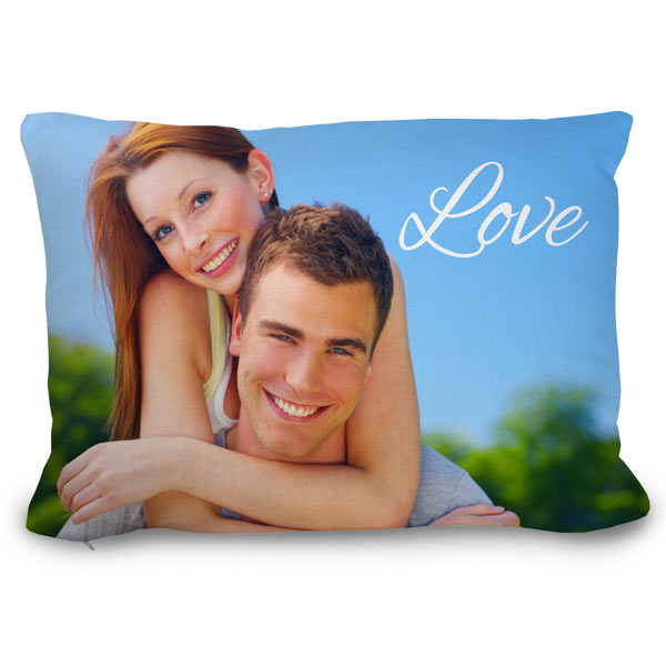 Create your own rectangle couch pillow with your picture and custom text