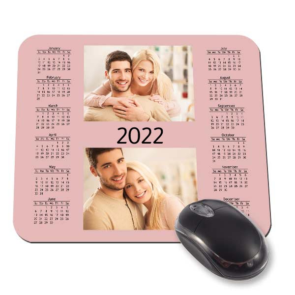 Choose your own background, add pictures and create a 2022 mouse pad calendar