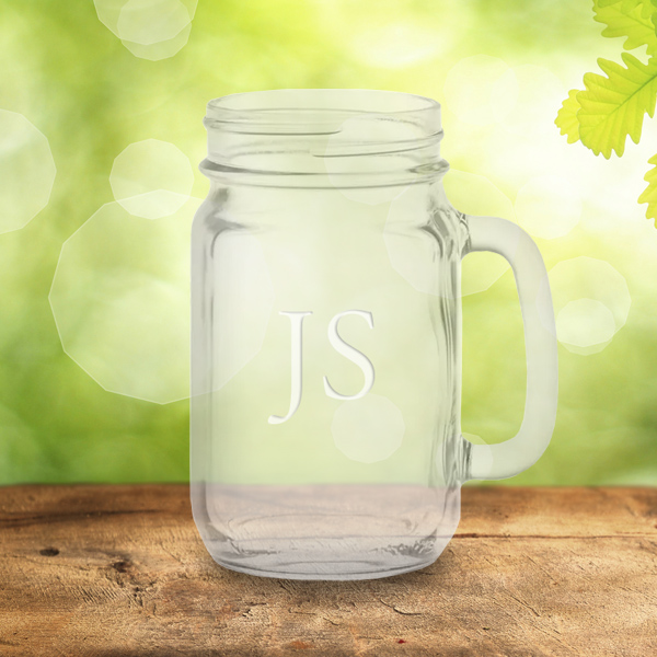 Sandblasted mason jar mugs with your own custom text for summer vibes