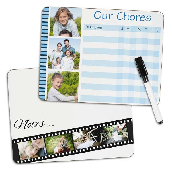 Keep track of things with a personalized note board or chore chart for your home