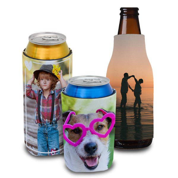Keep your beverages cool with custom neoprene coolers for cans or bottles