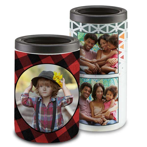 Keep your cans hidden and cold with our aluminum can coolers with your photos printed on them