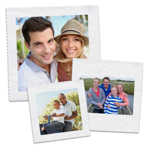 Photos printed on fabric squares so you can make your own picture quilt